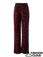Kam Sequinned Wide Pant, Tawny Port image 1