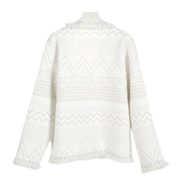 V Neck Cardigan, Cream image 5