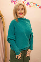 Asymmetric Knit, Teal image 1