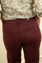 Alder Jean - Wide Leg, Burgundy