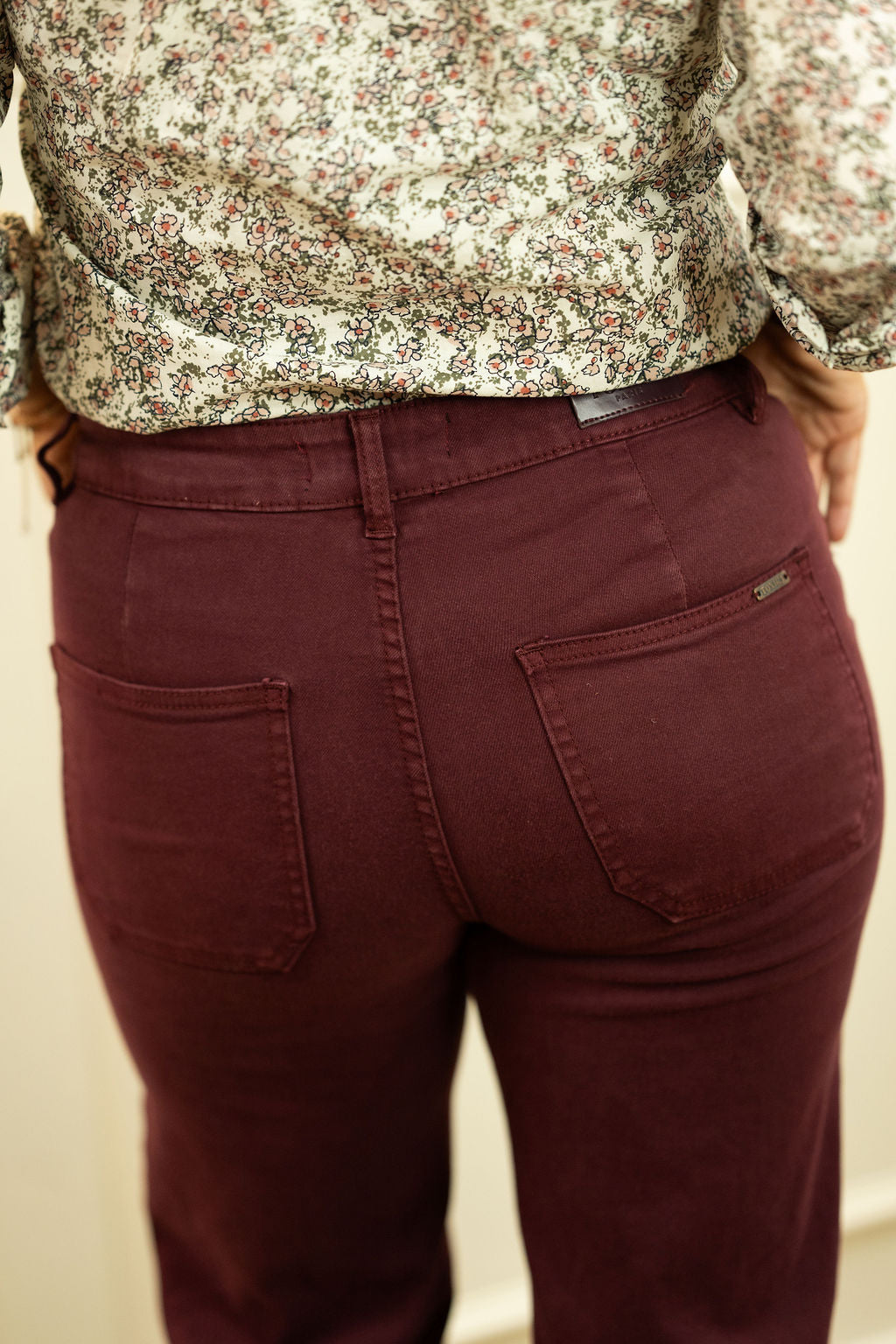 Alder Jean - Wide Leg, Burgundy