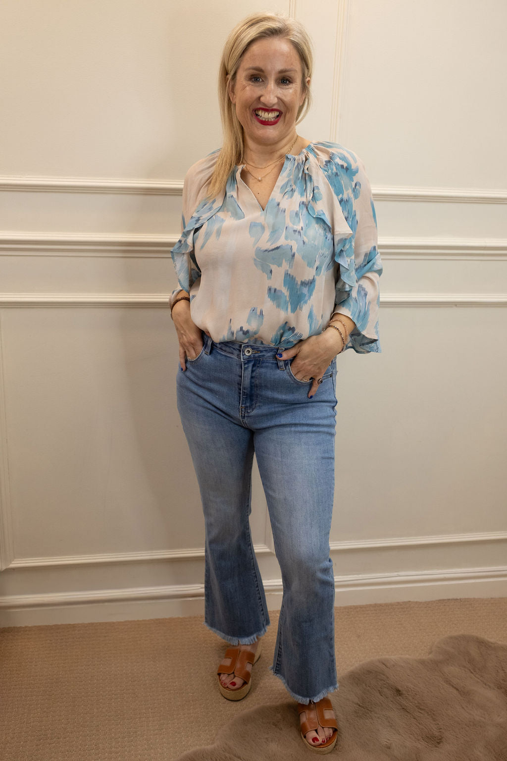 Keira Crop Jean, Mid-Blue