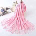 Tasselled Pashmina, Blush Pink image 1