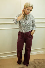 Alder Jean - Wide Leg, Burgundy