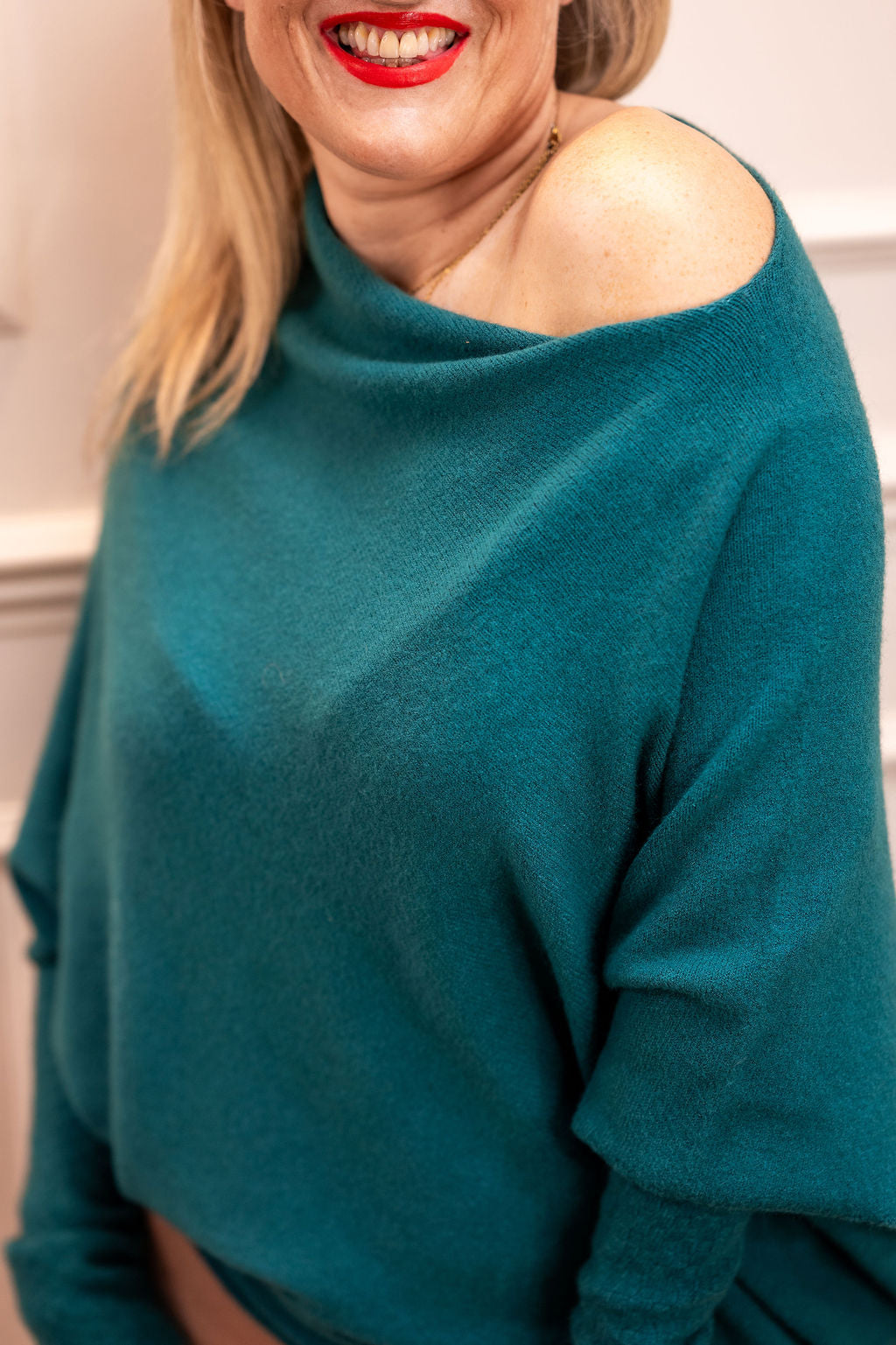 Asymmetric Knit, Teal