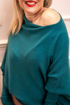 Asymmetric Knit, Teal