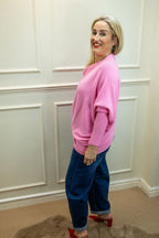 Asymmetric Knit, Barbie Pink