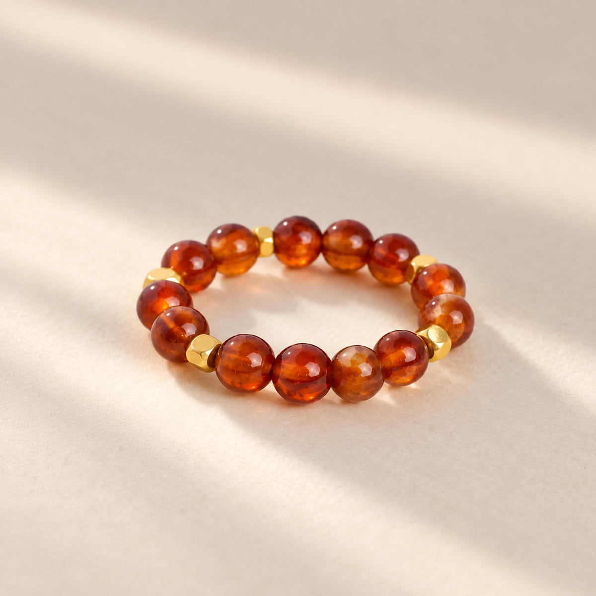 Stone Dot Ring, Brown Garnet