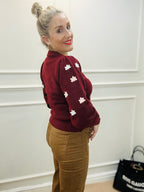 Annie Floral Yoke Jumper, Red