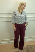 Alder Jean - Wide Leg, Burgundy