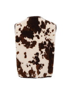 Nora Cow Print Vest, Brown/Cream