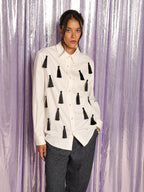 Fallon Tassel Shirt, Pearl Ivory