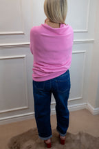 Asymmetric Knit, Barbie Pink