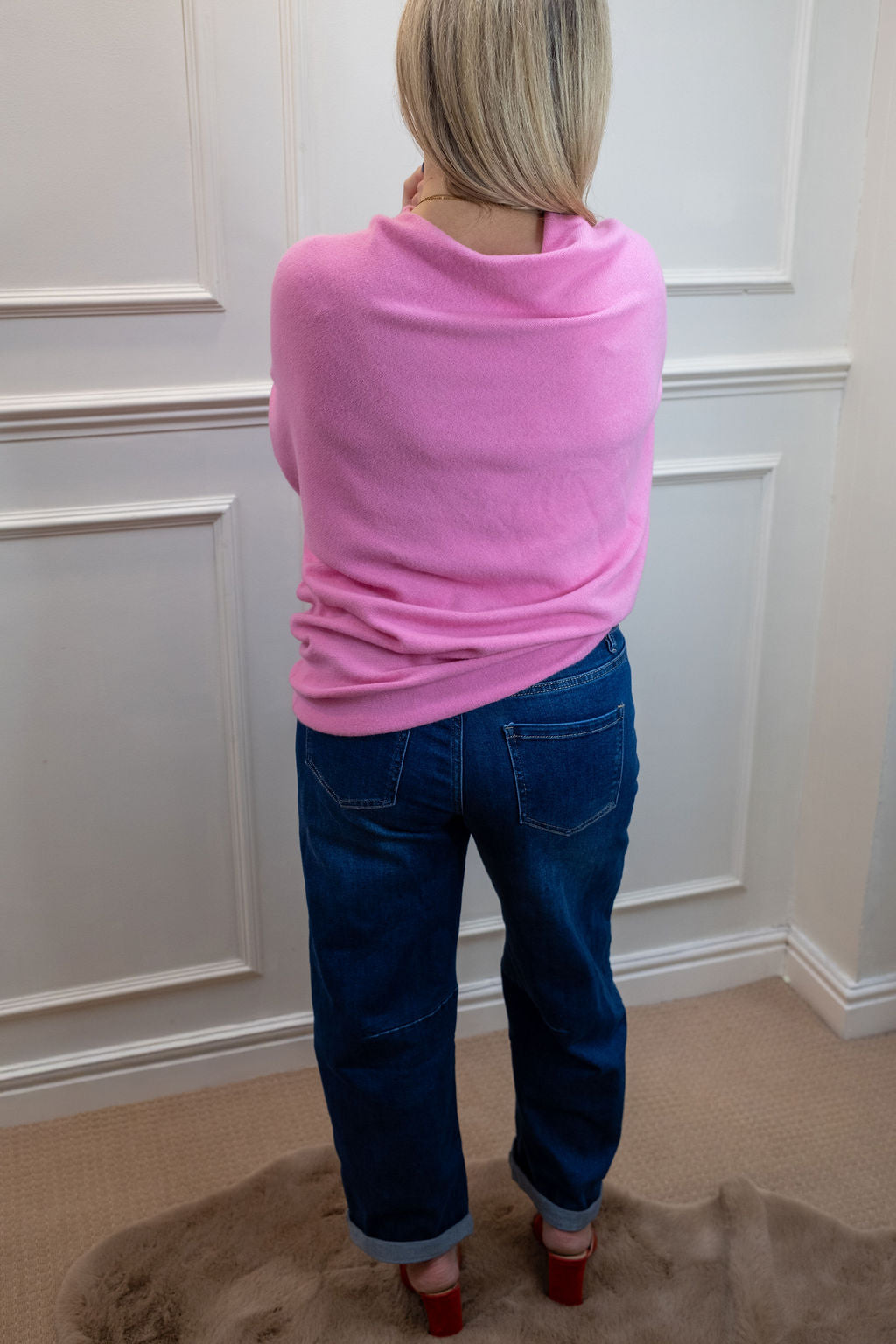 Asymmetric Knit, Barbie Pink