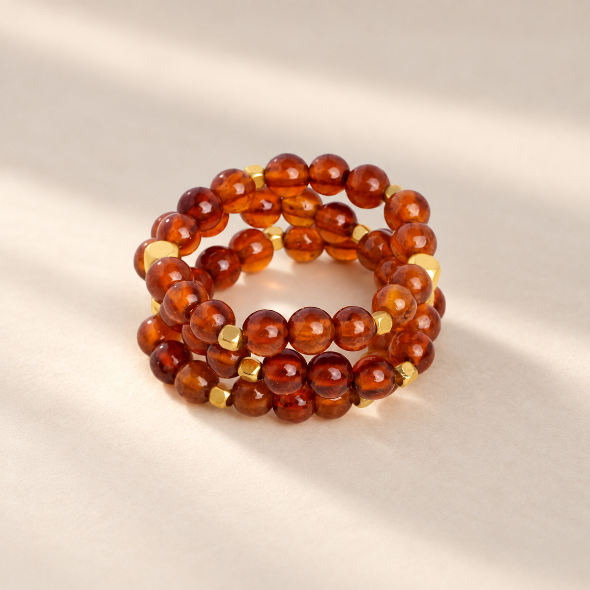 Stone Dot Ring, Brown Garnet