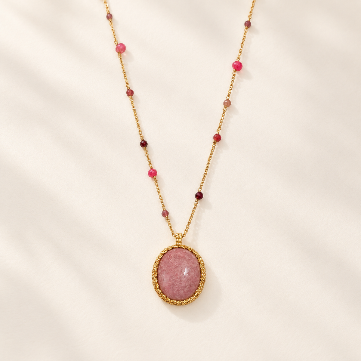 Necklace Ary, Rodonite