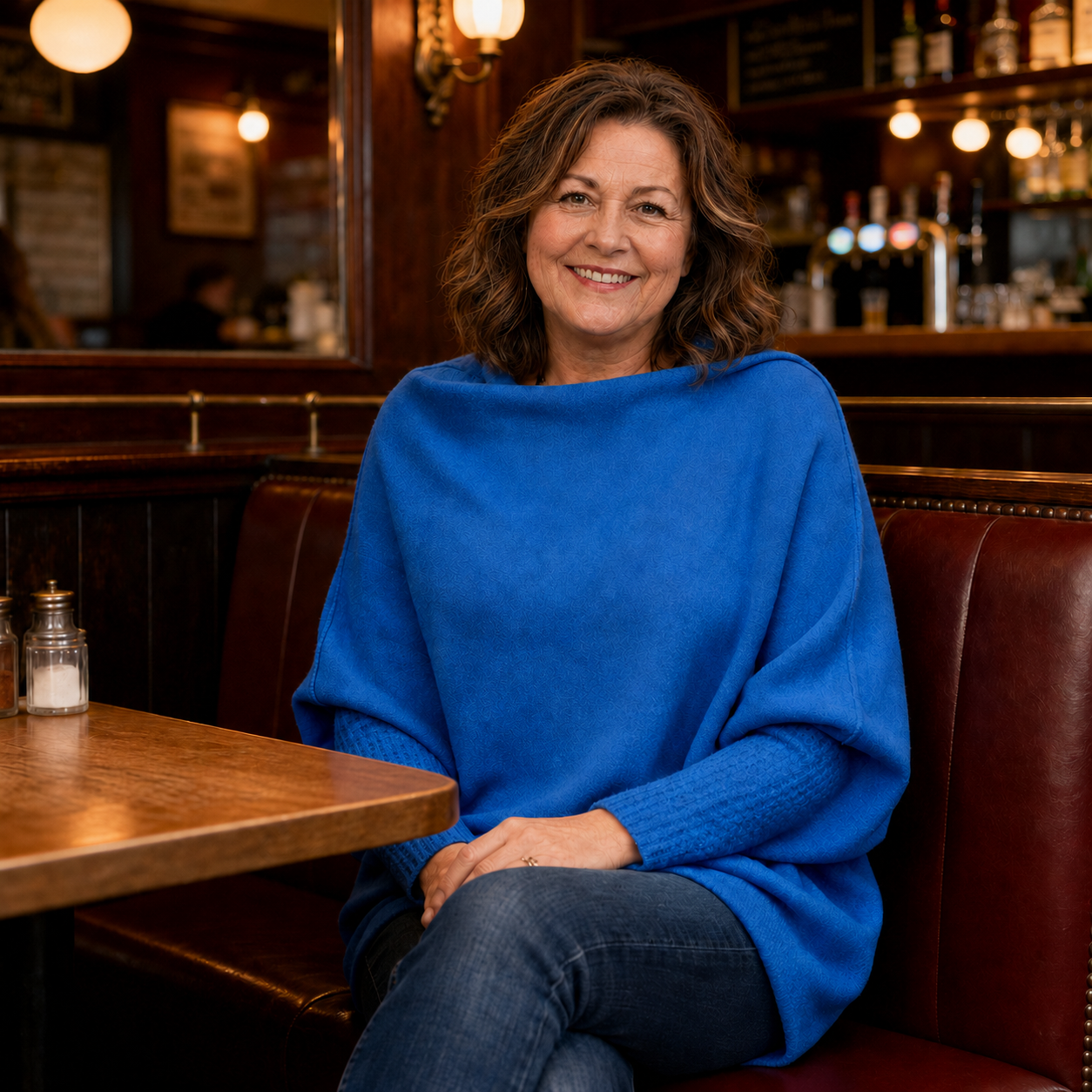 Asymmetric Knit, Cobalt Blue