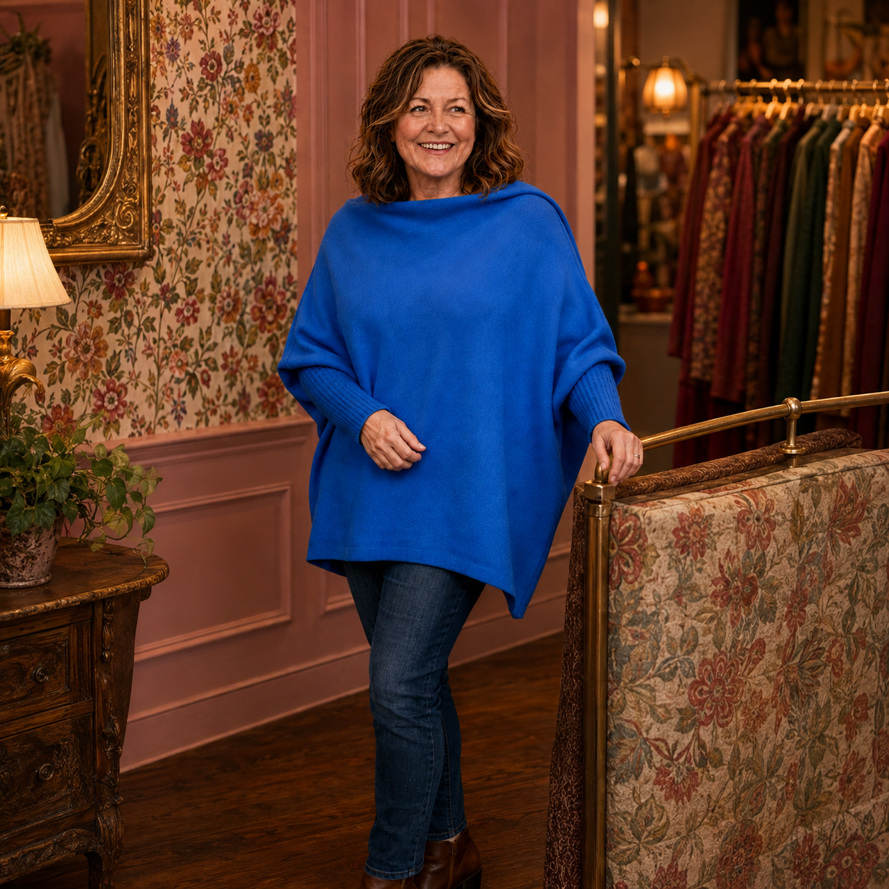Asymmetric Knit, Cobalt Blue