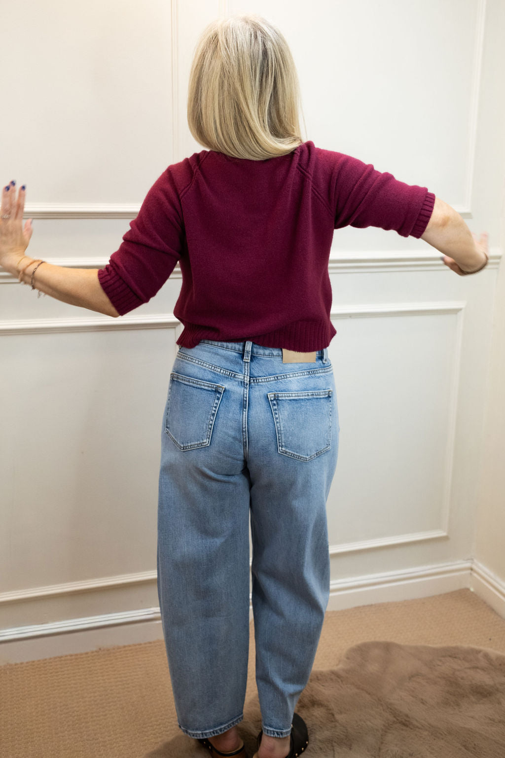 Harta Studded Crop Jeans, Light Blue Wash
