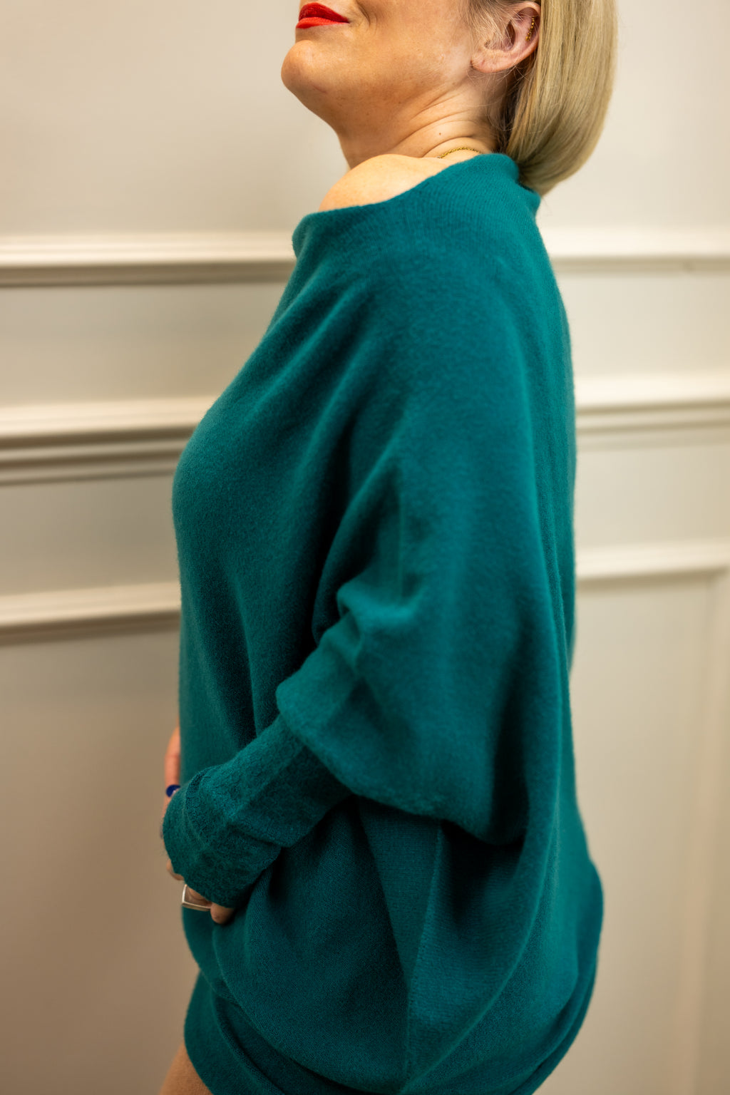 Asymmetric Knit, Teal