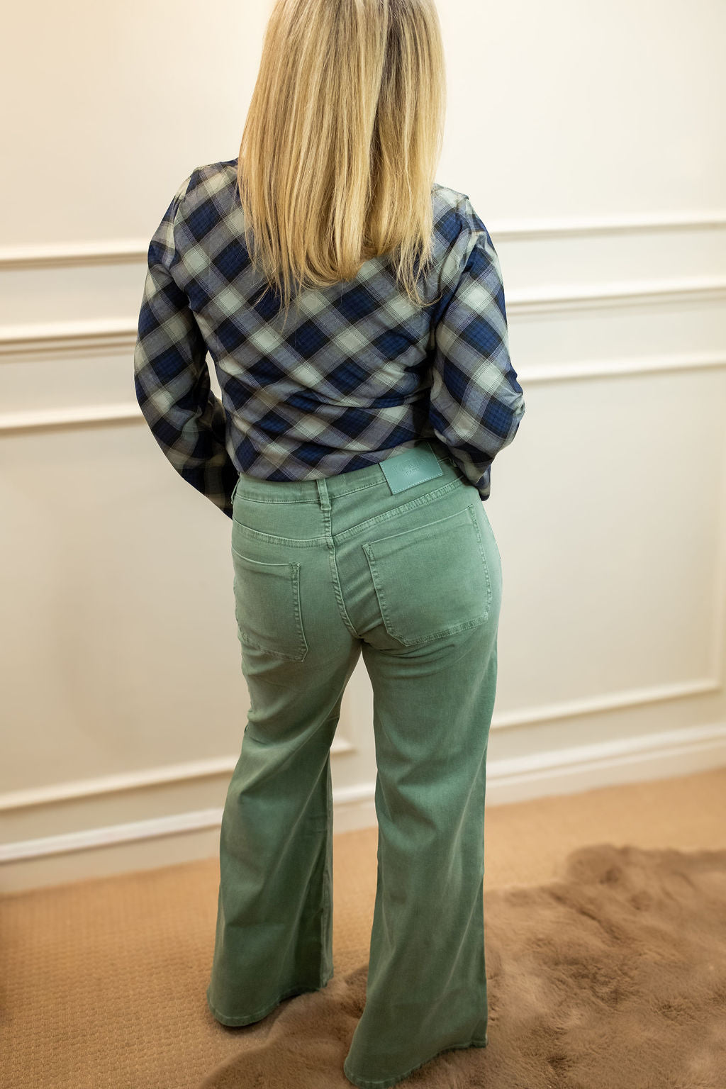 Minna Wide Leg Jeans, Sage Green