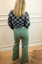 Minna Wide Leg Jeans, Sage Green