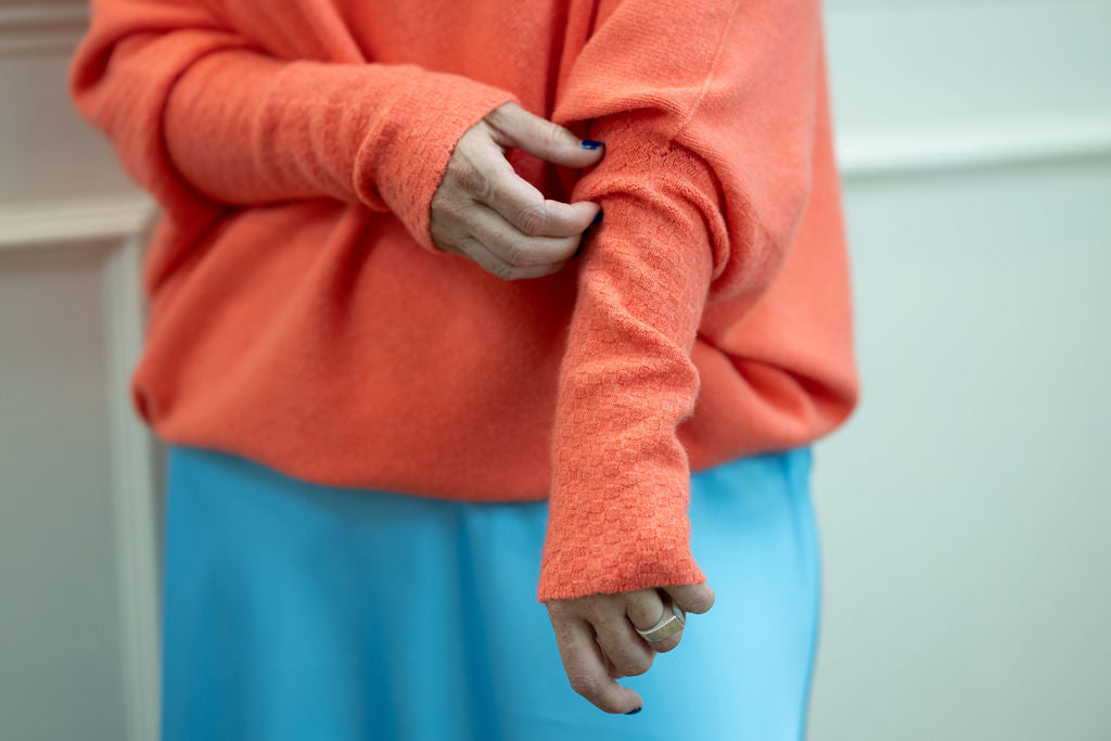 Asymmetric Knit, Peach
