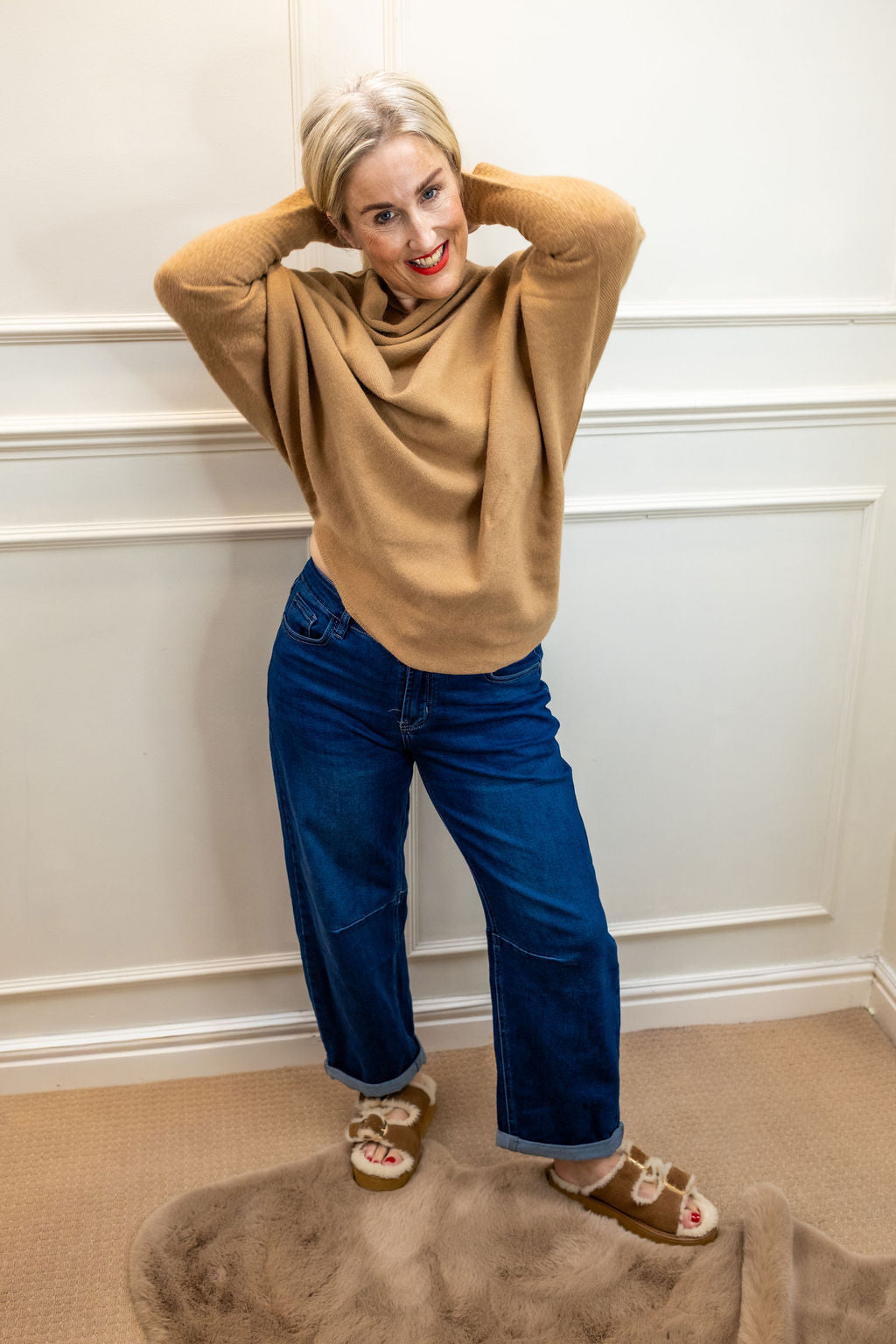 Asymmetric Knit, Camel