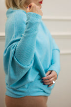 Asymmetric Knit, Turquoise