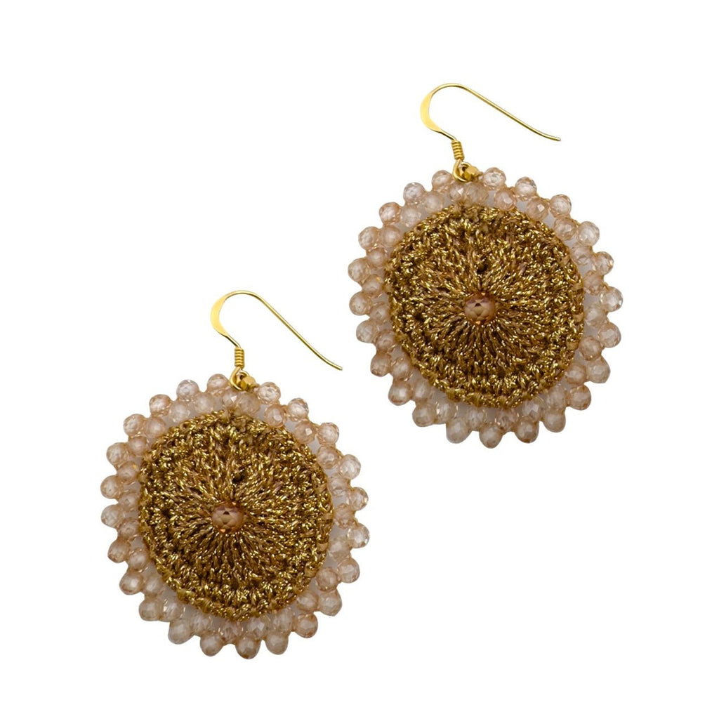 Sol Earring, Champagne Quartz