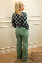 Minna Wide Leg Jeans, Sage Green