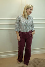 Alder Jean - Wide Leg, Burgundy
