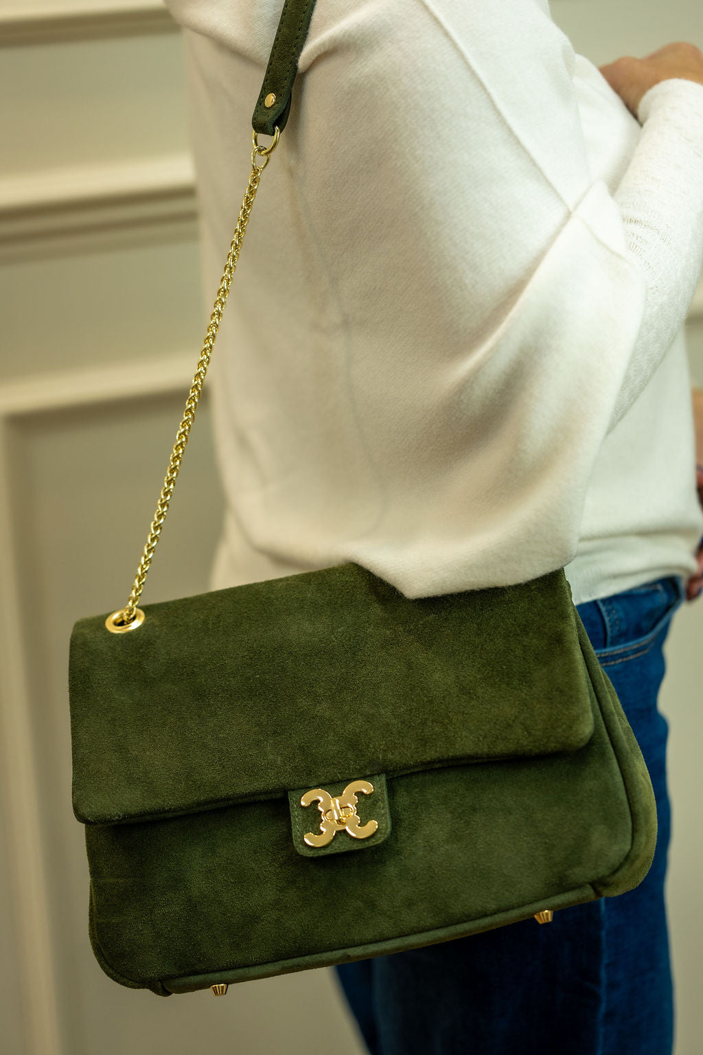 Legenda Suede Bag, Olive