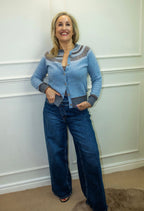 Mandi Asymmetric Waist Jean, Blue Denim