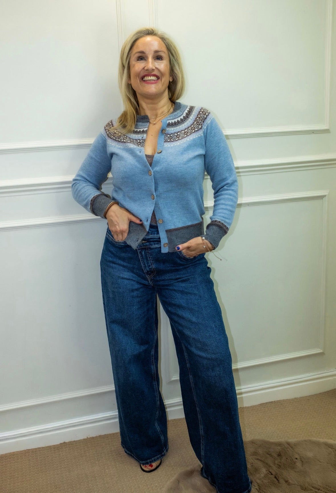 Mandi Asymmetric Waist Jean, Blue Denim