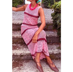 Magda Floral Crochet Knit Cover-Up Dress, Pink