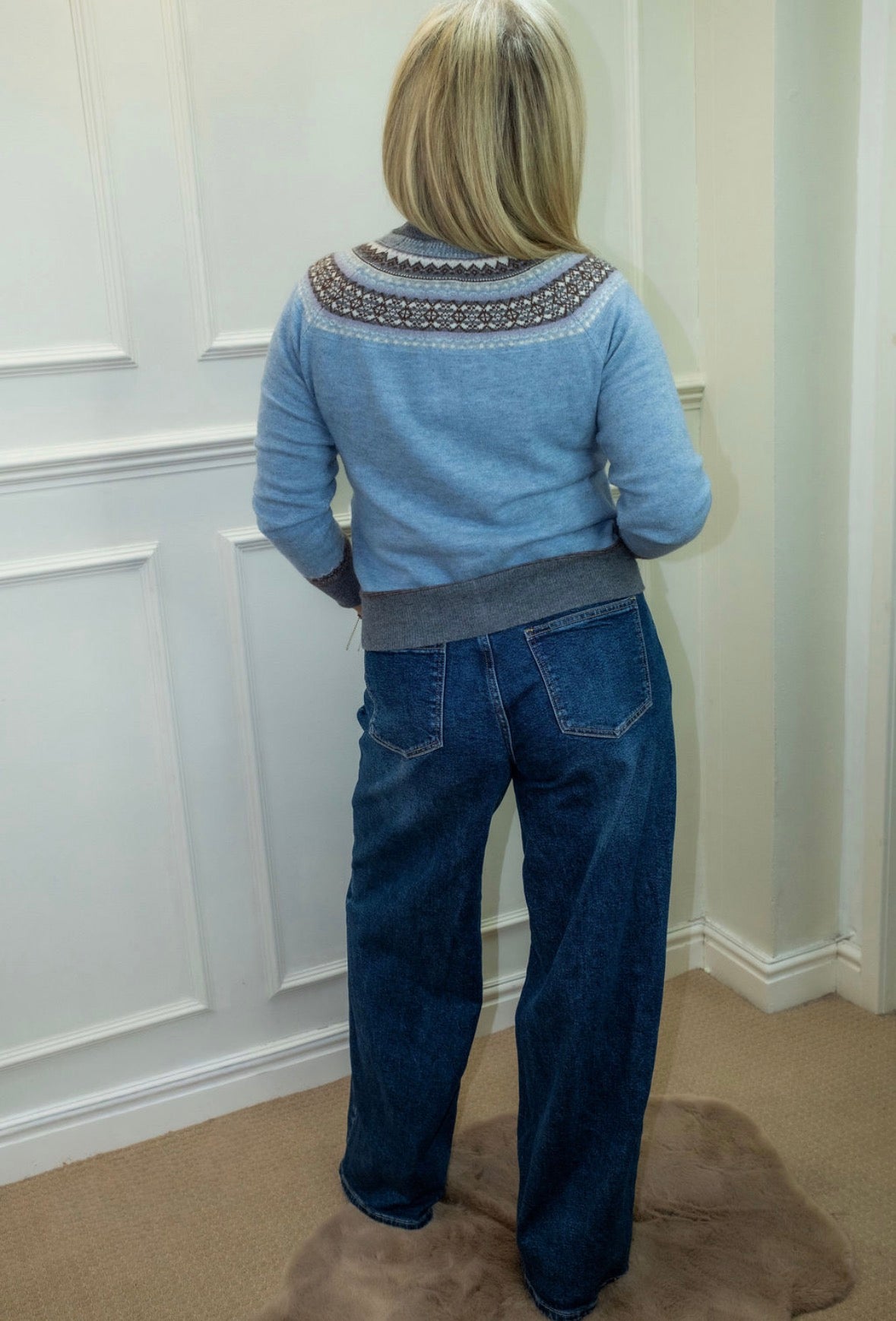 Mandi Asymmetric Waist Jean, Blue Denim