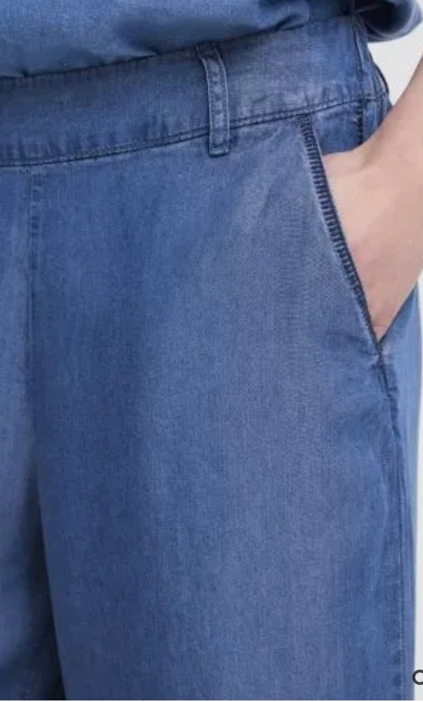 Kosmo Cropped Trouser, Medium Blue Denim
