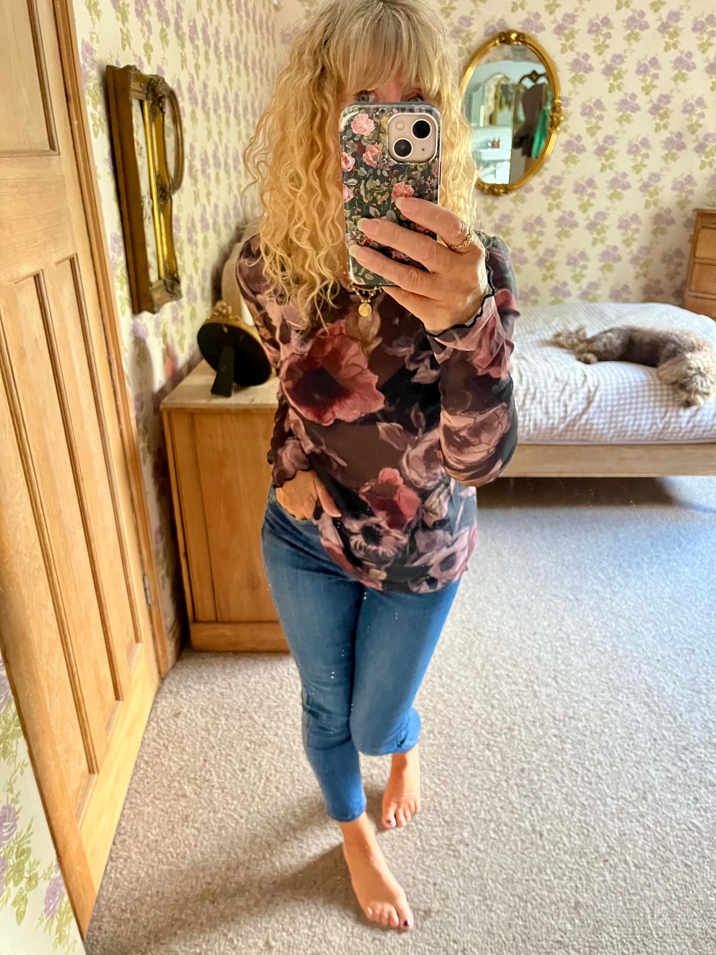 Bckamma Mesh Tee, Black Rose
