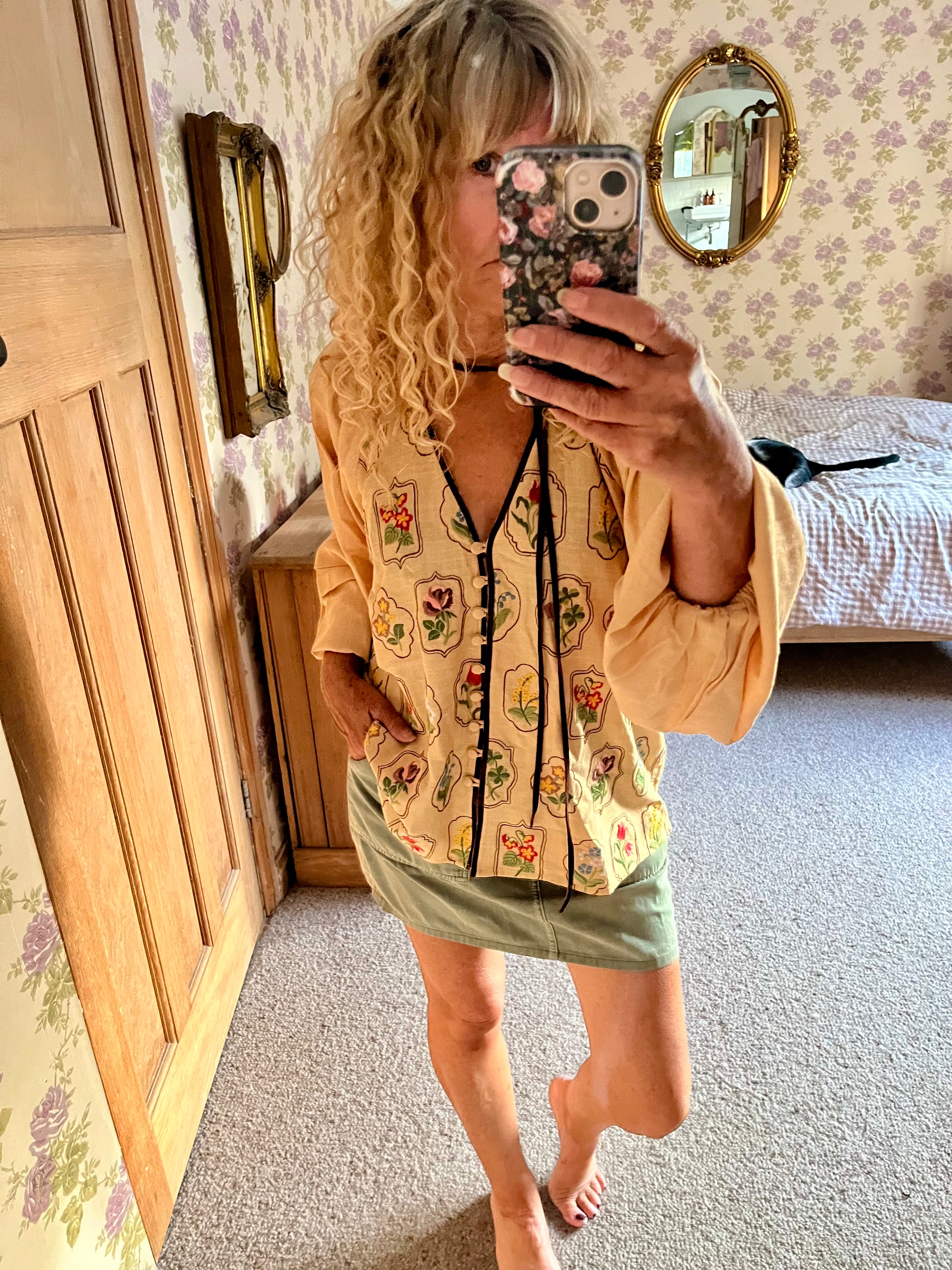Fiora Floral Blouse, Oatmeal
