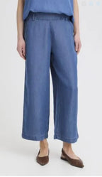 Kosmo Cropped Trouser, Medium Blue Denim