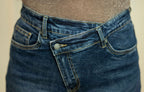 Mandi Asymmetric Waist Jean, Blue Denim