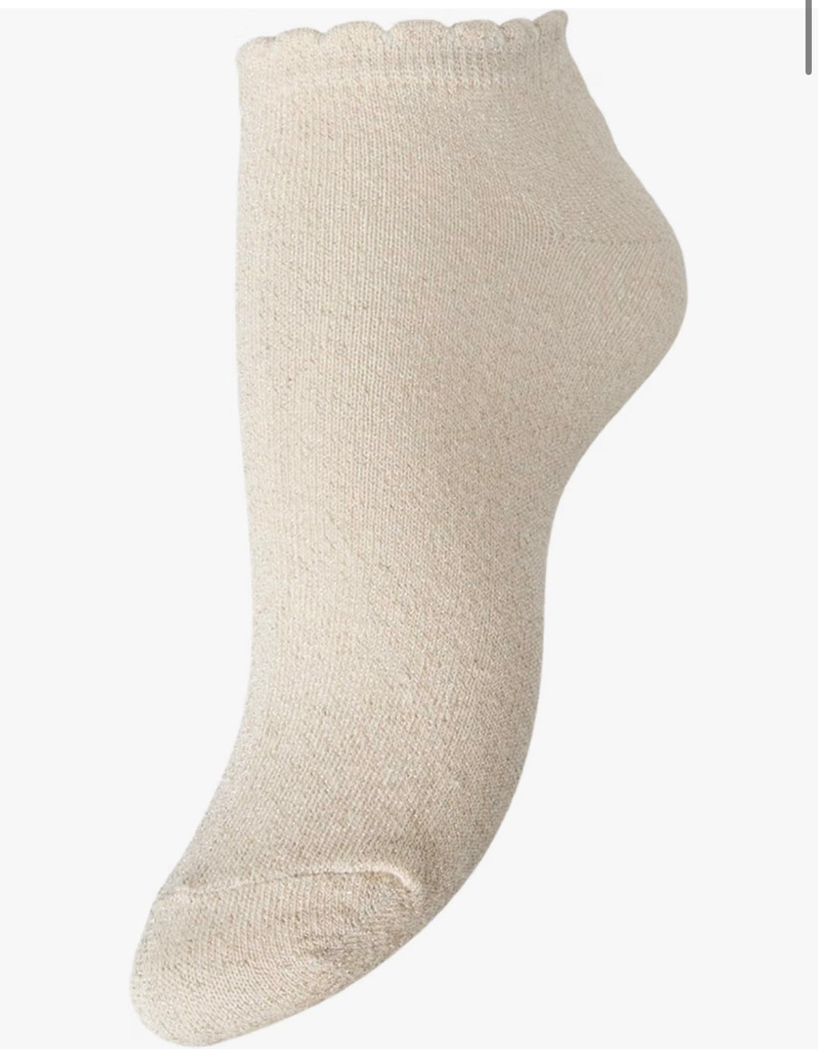 Sebby Birch/Gold Glitter Sneaker Sock