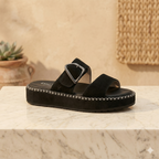 Scarlet Cushioned Sandal, Black