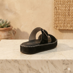 Scarlet Cushioned Sandal, Black