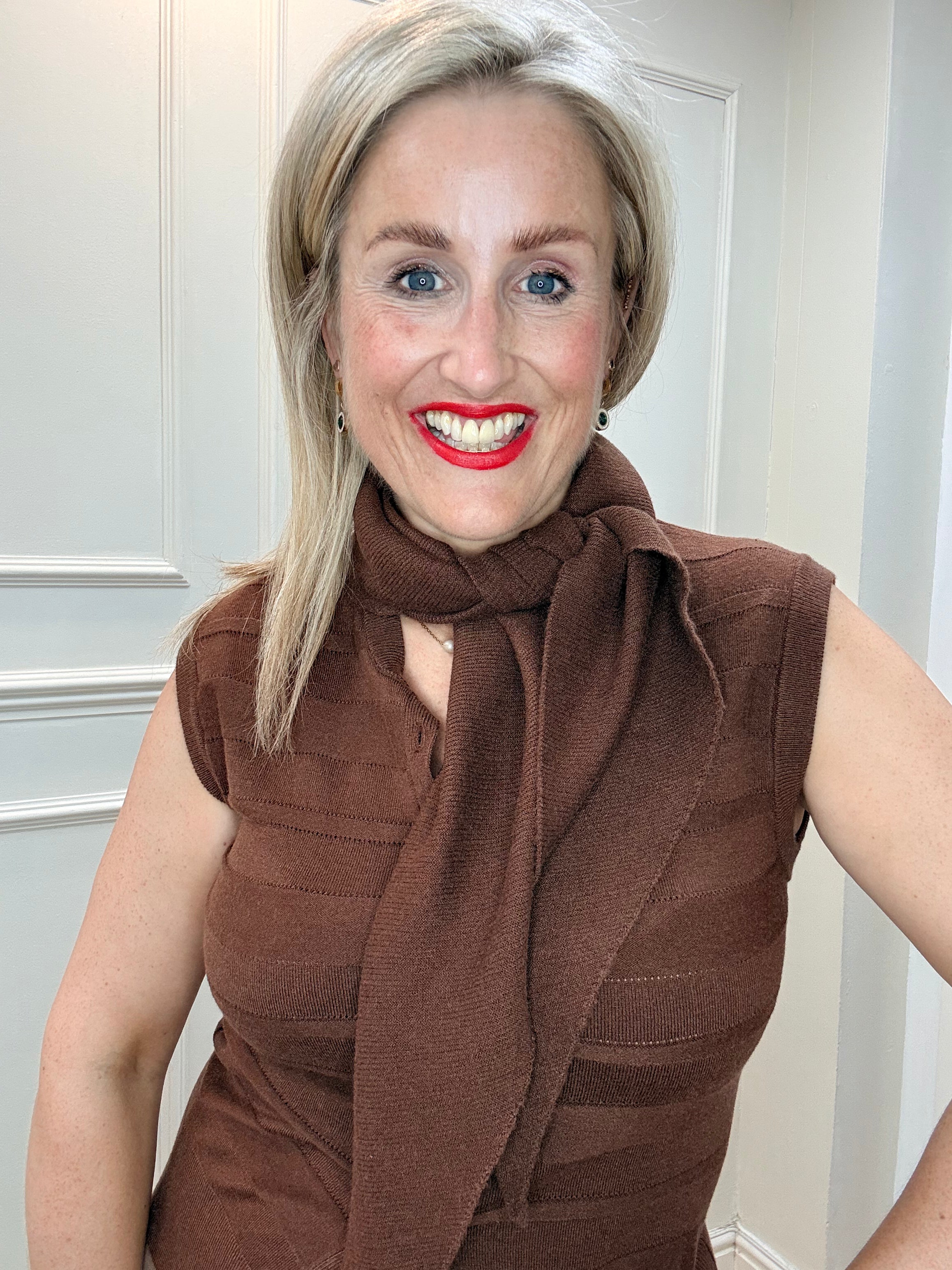 Spina Scarf Waistcoat, Cappucino