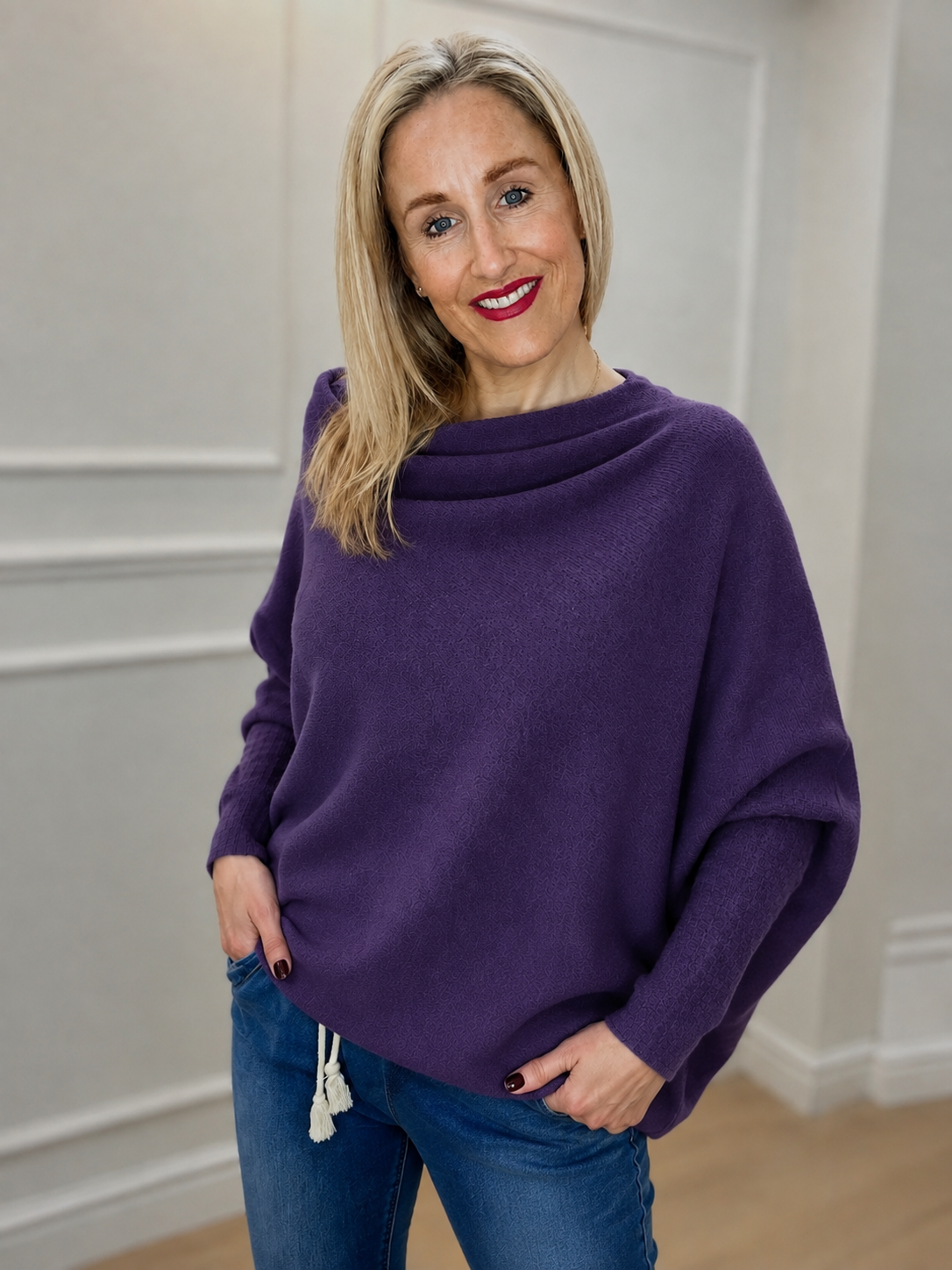 Asymmetric Knit, Purple
