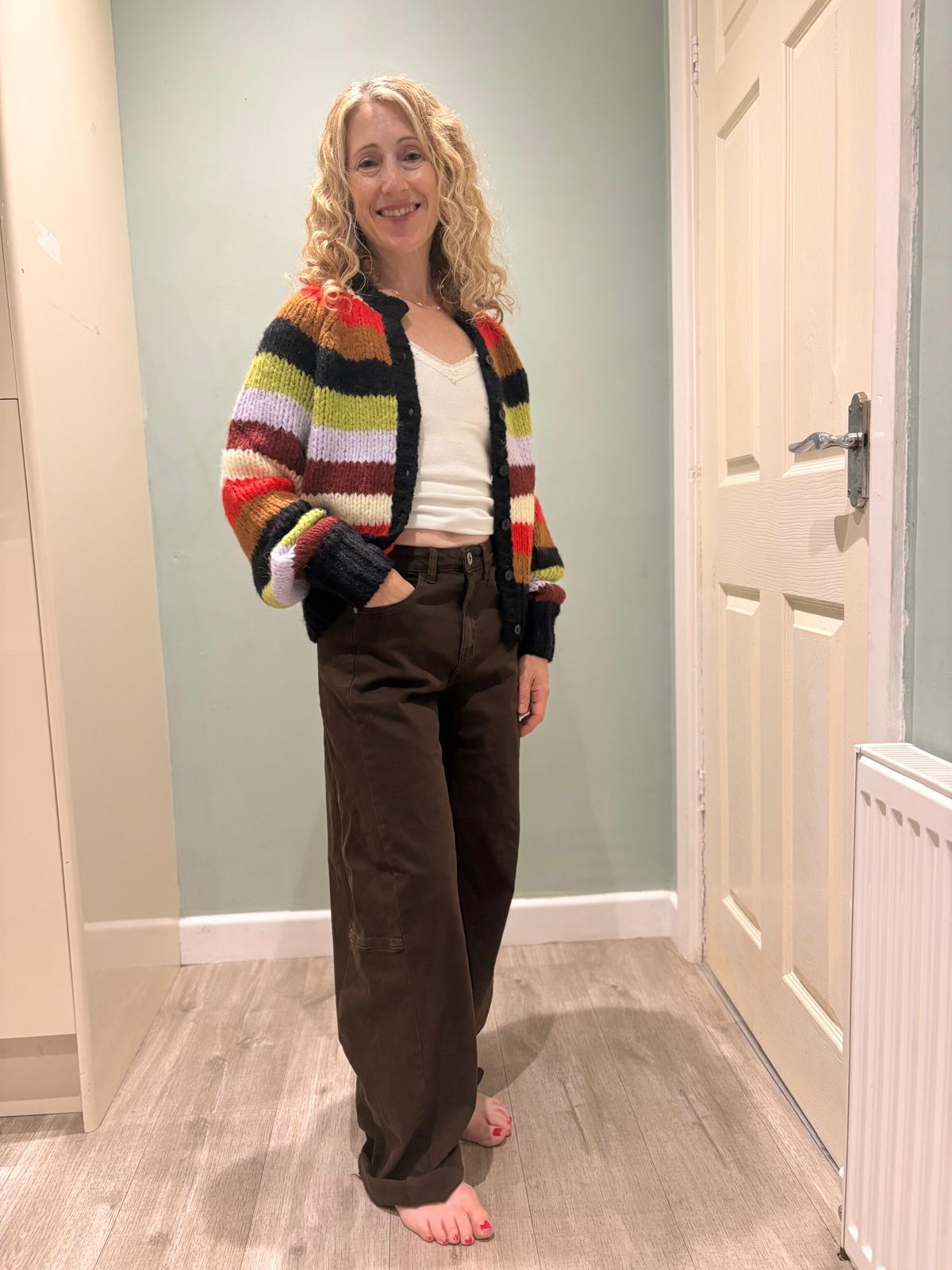 Tia Barrel Jean, Chocolate Brown