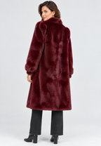 Eva Faux Fur Coat, Burgundy