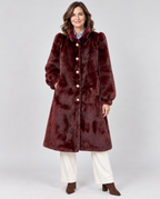 Eva Faux Fur Coat, Burgundy